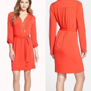 Michael Kors Chain Lace Up Shirt Dress Grenadine